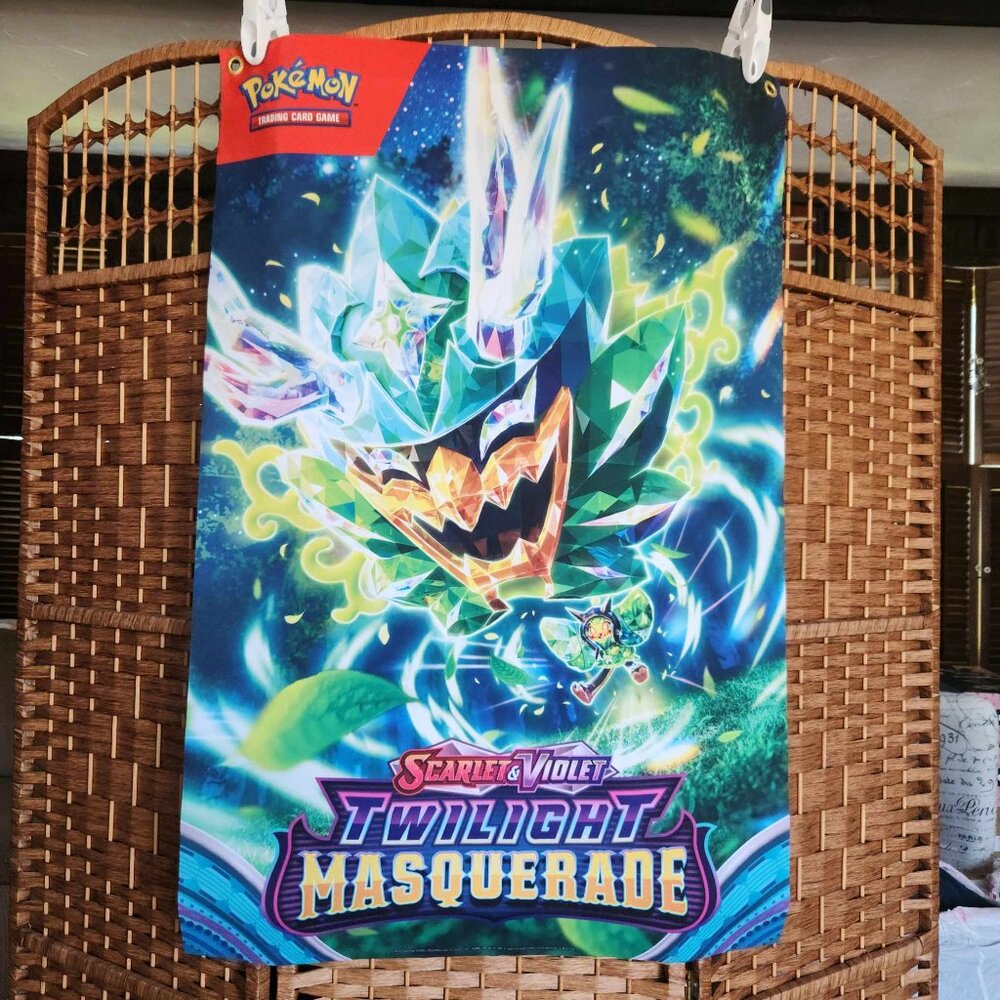 Pokemon Twilight Masquerade Promotional Fabric Banner - 24" x 36" - Brand new